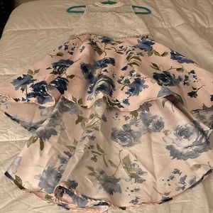 Blush pink and blue rose stunning girls dress